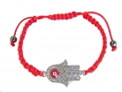 Jeweled Red Hamsa Hand Bracelet