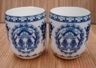 Blue Tea Cup w/ Fish Pictures
