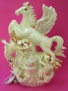 Double Dragons Pushing up Flying Horse