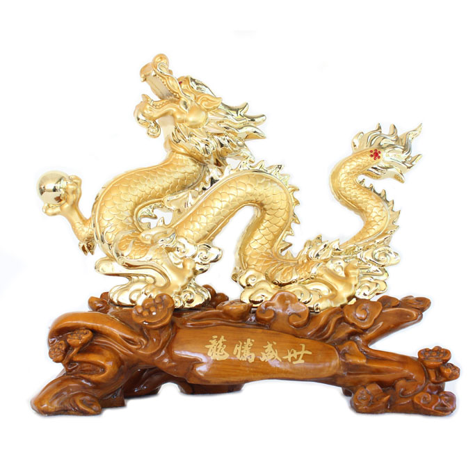 Chinese Gold Dragon Statue