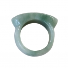Light Green Chinese Jade Ring with Wide Band for Men