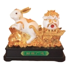 21 Inch Treasure Pot Big White Rabbit Statue