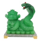 7 Inch Green Wealth Pot Snake Statue for Wood Snake 