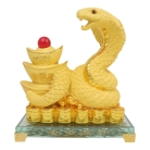 9 Inch Gold Ingot Snake Statue