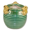 Bamboo Pot with 3 Money Frogs