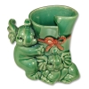 Green Bamboo Pot with Double Elephants