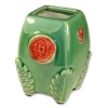 Green Bamboo Pot with Chinese Coins Sign