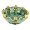 Lotus Shape Bamboo Pot with 8 Money Frogs